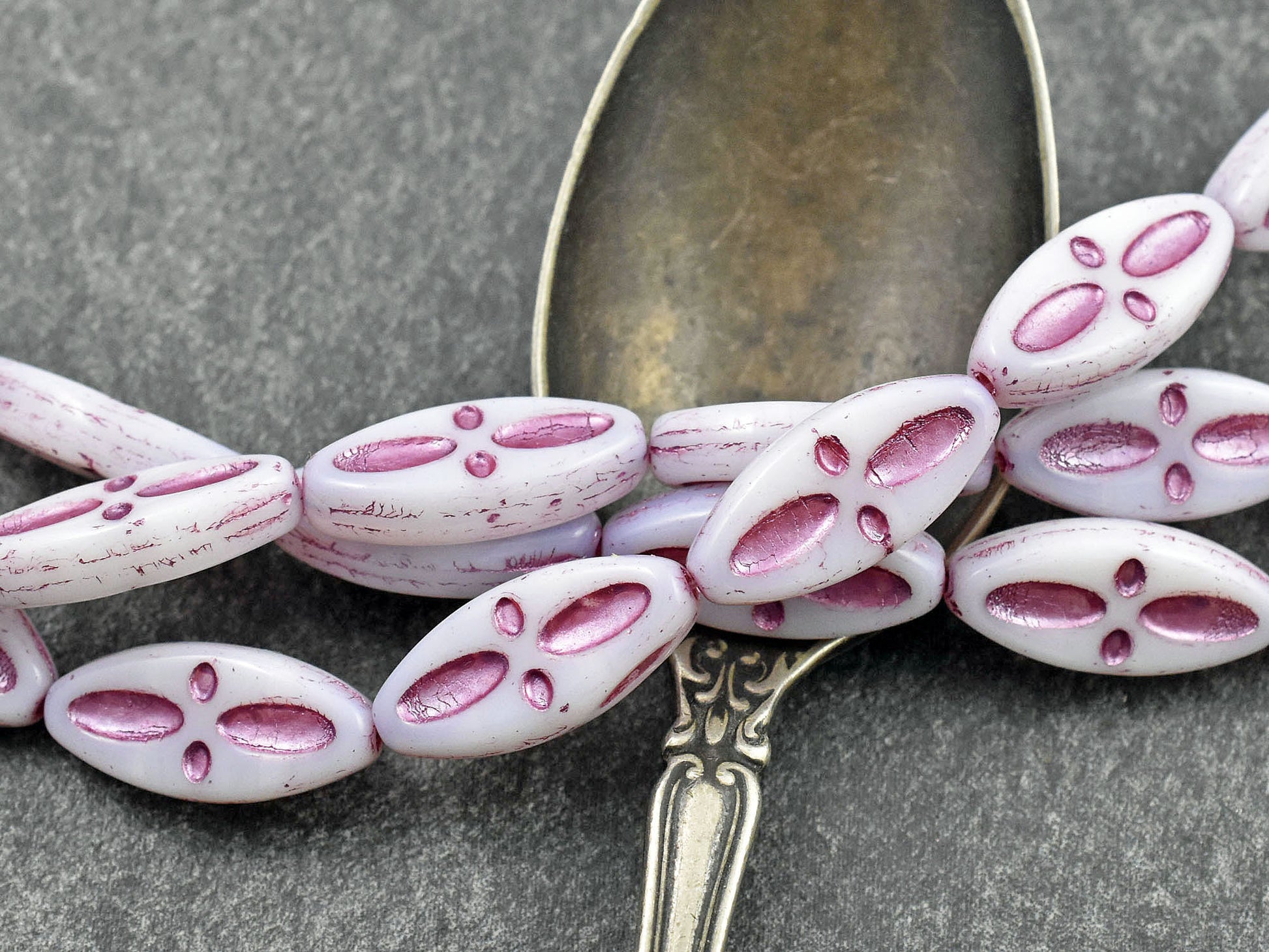 Czech Glass Beads - Marquise Beads - Cross Beads - Spindle Beads - Chunky Beads - 20x8mm - 10pcs (B566)