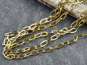 Paper Clip Chain - Gold Chain - Stainless Steel Chain - Sold by the foot - Choose Your Size