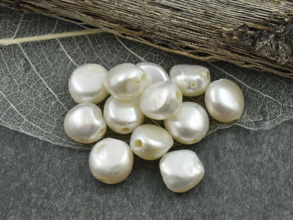 Freshwater Pearls - Large Hole Pearls - Large Hole Beads - Pearl Beads - Nugget Pearl Beads - 9-10mm - 8 inch strand - (A405)