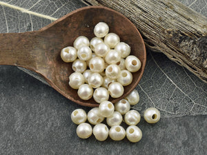 Czech Round Glass Imitation Pearls Bridal White Pearl color Nacre Brid -  Crystals and Beads for Friends