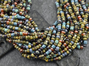 Picasso Seed Beads - Aged Picasso Beads - Czech Glass Beads - Size 6 Seed Beads - 6/0 - 20
