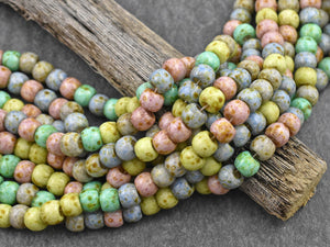 Picasso Beads - Large Seed Beads - 32/0 - Czech Glass Beads - Large Hole Beads - 7x5mm - 18 inch strand - (4018)