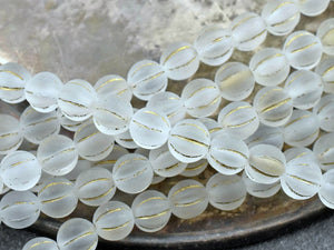 Melon Beads - Czech Glass Beads - Round Beads - Frosted Beads - 8mm Beads - 16pcs - (1088)