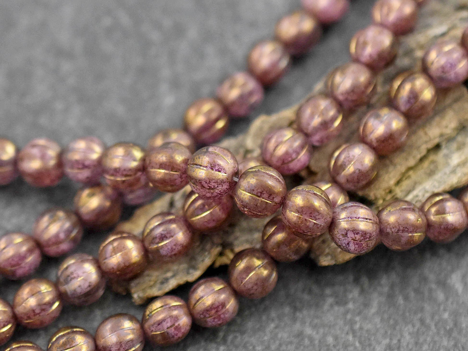 Picasso Beads - Melon Beads - Czech Glass Beads - Round Beads - 8mm - 16pcs - (4776)