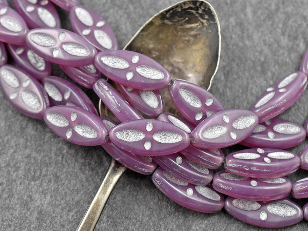 Statement Beads - Czech Glass Beads - Picasso Beads - Marquise Beads - Spindle Beads - 20x8mm - 10pcs (B614)