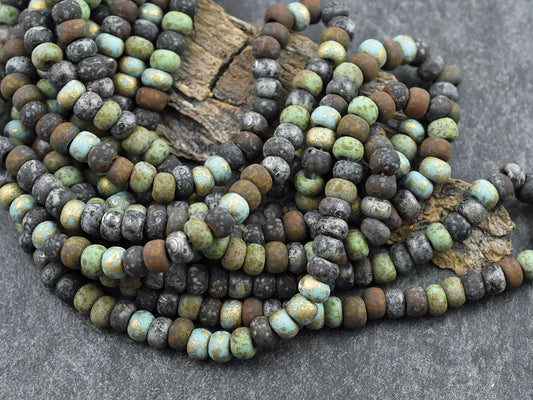 Picasso Seed Beads - Aged Picasso Beads - Czech Glass Beads - Size 2 Seed Beads - 2/0 - 20" Strand - (b675)