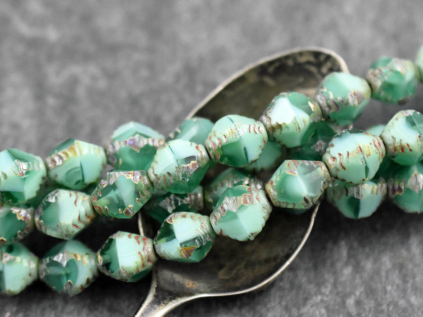 Picasso Beads - Czech Glass Beads - Bicone Beads - Faceted Beads - Czech Republic Beads - 8x10mm - 15pcs - (5059)