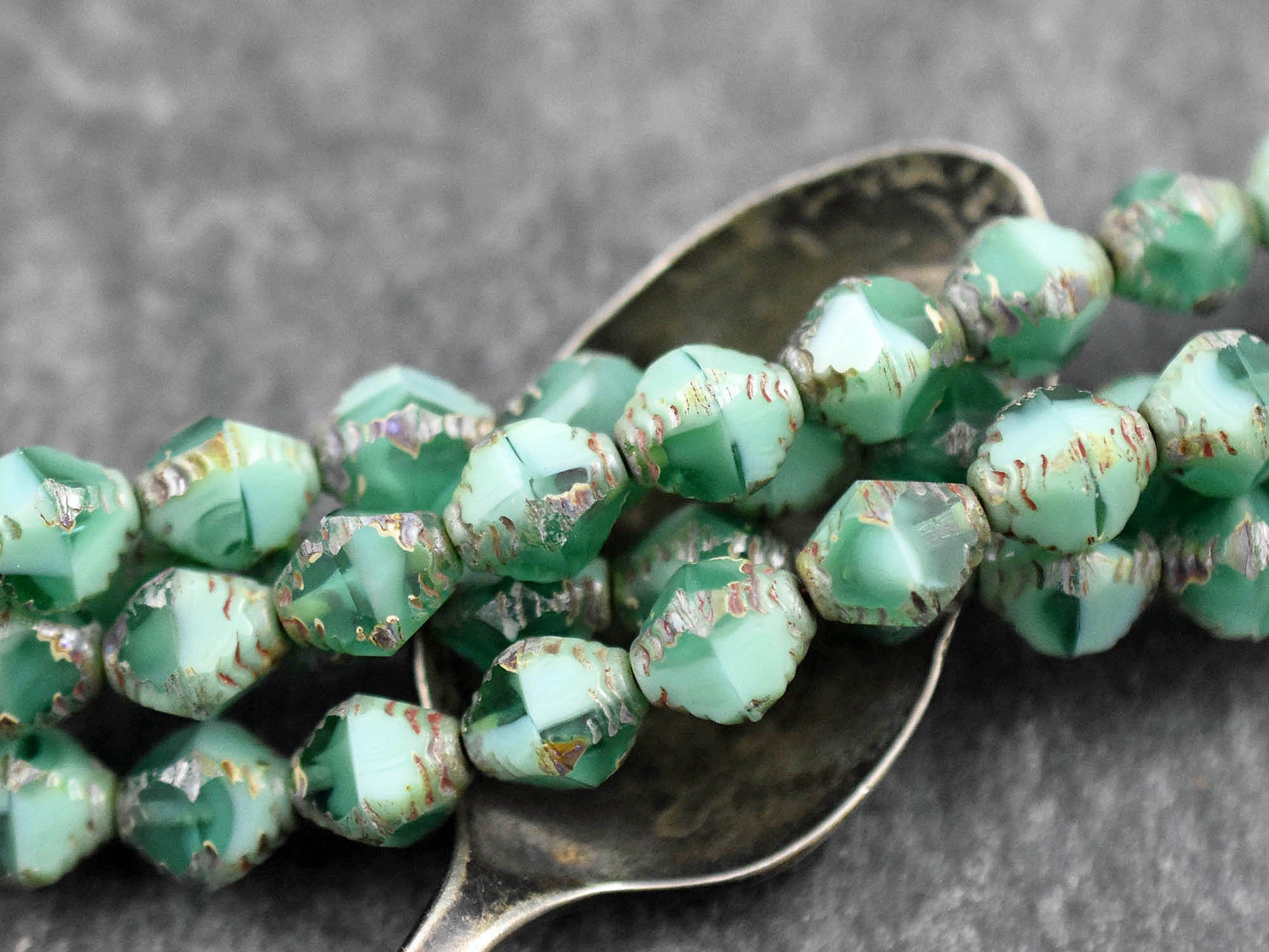 Picasso Beads - Czech Glass Beads - Bicone Beads - Faceted Beads - Czech Republic Beads - 8x10mm - 15pcs - (5059)