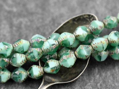 Picasso Beads - Czech Glass Beads - Bicone Beads - Faceted Beads - Czech Republic Beads - 8x10mm - 15pcs - (5059)