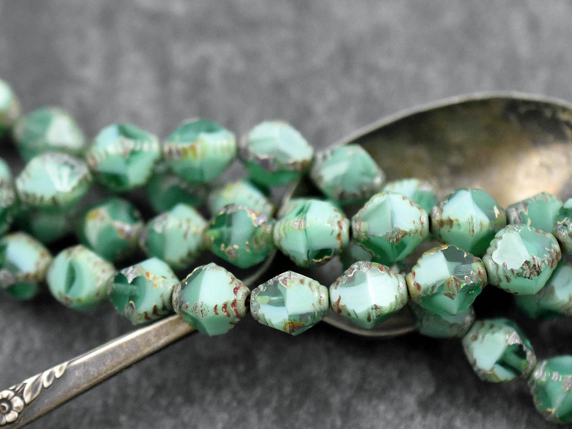 Picasso Beads - Czech Glass Beads - Bicone Beads - Faceted Beads - Czech Republic Beads - 8x10mm - 15pcs - (5059)