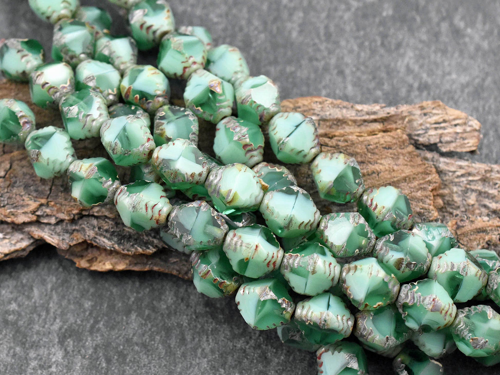 Picasso Beads - Czech Glass Beads - Bicone Beads - Faceted Beads - Czech Republic Beads - 8x10mm - 15pcs - (5059)