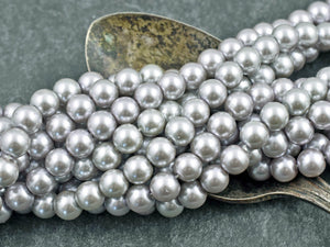 Glass Pearl Beads - Glass Beads - Glass Pearls - Round Pearl Beads - 16 inch strand - 8mm - (2389)