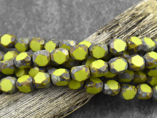 Picasso Beads - Czech Glass Beads - Tri Cut Beads - Round Beads - Baroque Beads - 8mm - 16pcs - (1078)