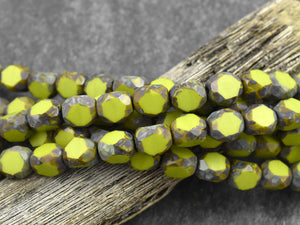 Picasso Beads - Czech Glass Beads - Tri Cut Beads - Round Beads - Baroque Beads - 8mm - 16pcs - (1078)