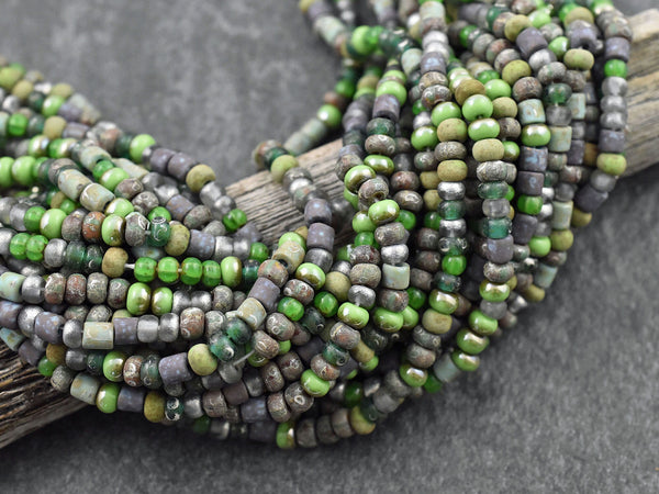 Aged Picasso Beads - Matte Seed Beads - Size 6 Seed Beads - Picasso Seed Beads - Czech Glass Beads - 6/0 - 20" Strand - (A570)