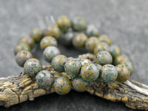 Picasso Beads - Czech Glass Beads - Large Glass Beads - Druk Beads - Chunky Beads - 15pcs - 10mm - (B468)