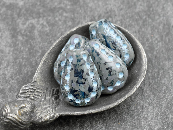 Picasso Beads - Czech Glass Beads - Teardrop Beads - Tear Drop Beads - Drop Beads - Horse Shoe Beads - 17x12mm - 6pcs (2542)