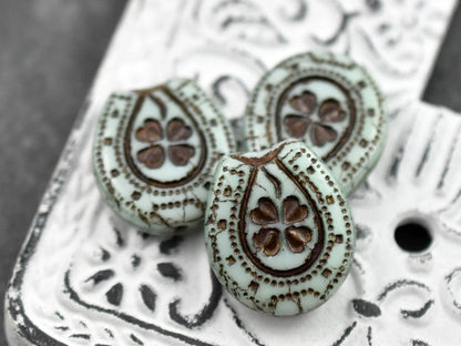 Czech Glass Beads - Horseshoe Beads - Picasso Beads - Statement Beads - Lucky Horseshoe - 21x18mm - 2pcs - (B604)