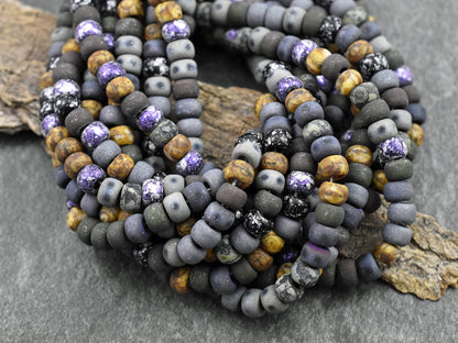 Picasso Beads - Aged Seed Beads - Czech Glass Beads - 6mm Beads - Large Hole Beads - 2/0 - 21" Strand - (B166)