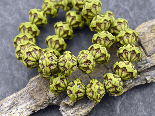 Picasso Beads - Czech Glass Beads - Saturn Beads - Chunky Beads - Large Glass Beads - 10x13mm - 10pcs - (2352)